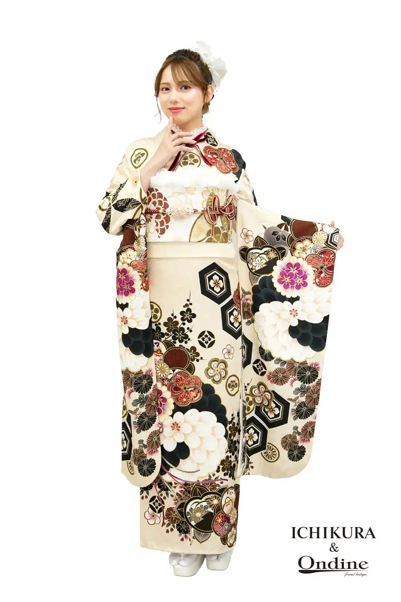 くすみカラーと透明感の抜け感レトロ振袖