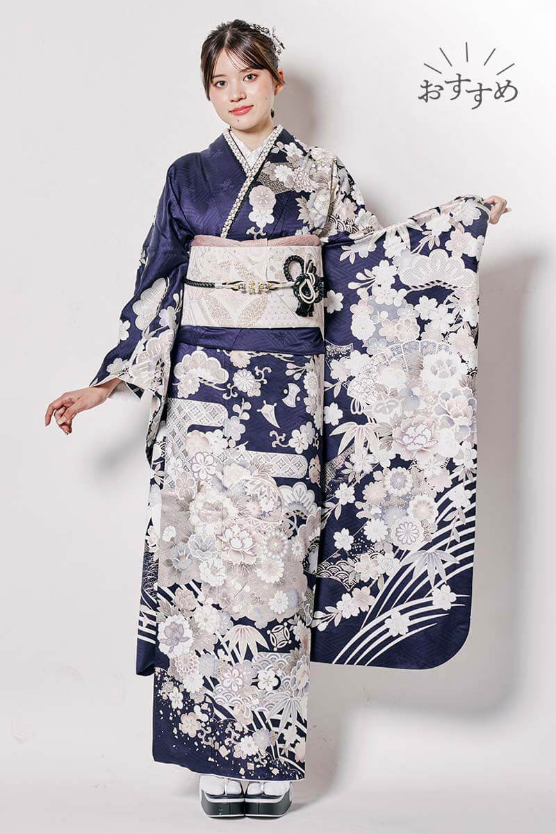 【MK-1602】深い藍黒に 銀彩が輝く/特選呉服京彩　本部